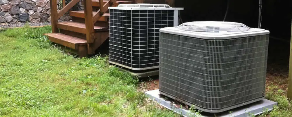 Heat pump installation and service units outside a home in Sacramento, CA